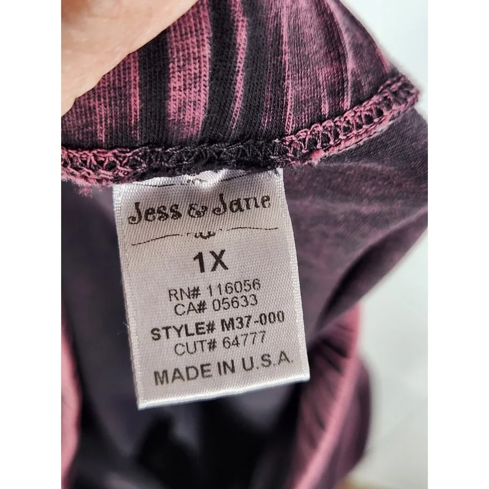 Jess &‎ Jane Capri Leggings Womens Plus 1X Chocolate & Wine USA Cotton Lot Of 2